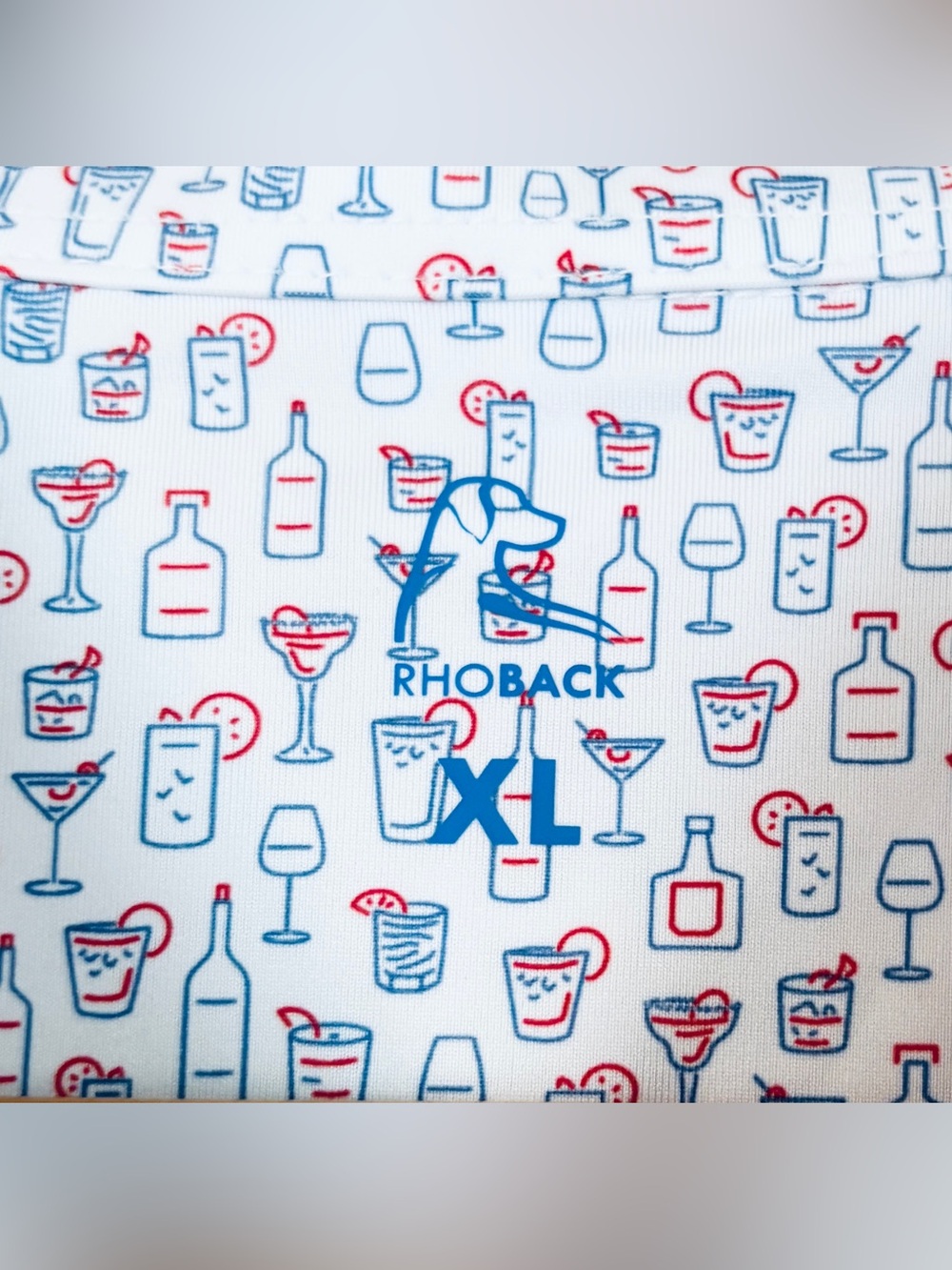 NWT Rhoback The Cocktail of Cocktails Performance Polo Shirt White XL - Picture 4 of 7